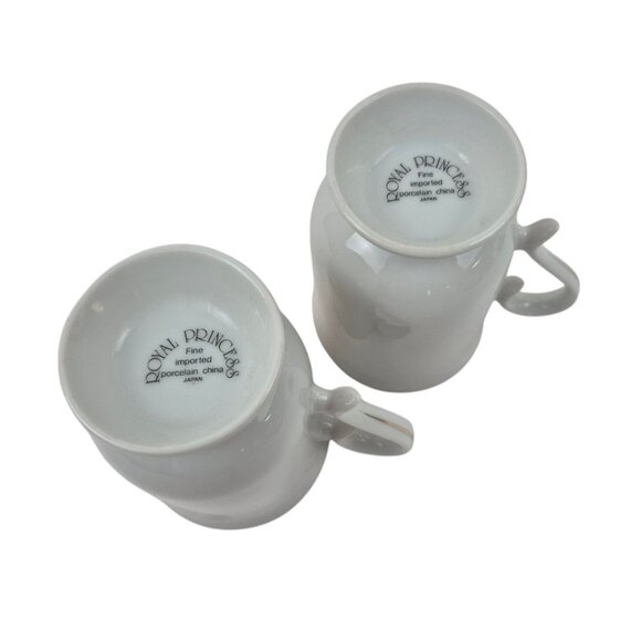 Royal Princess Fine Porcelain Mugs Floral Butterfly Design Gold Trim Japan 2 mug - Picture 4 of 9